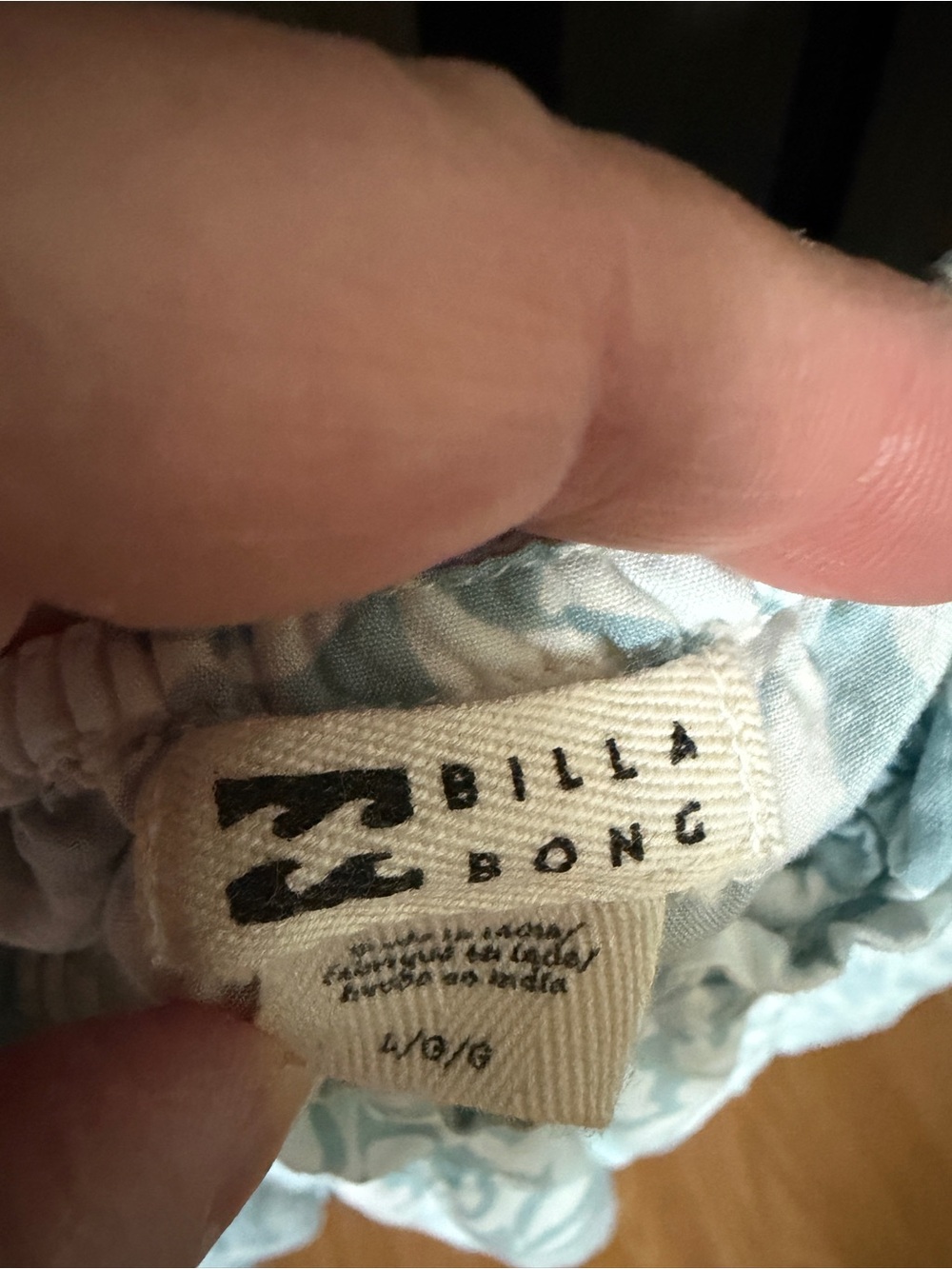Billabong Women’s L Floral Mini Dress Blue White 100% Viscose Flutter Sleeves - Picture 3 of 9